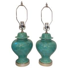Turquoise Glazed Ceramic Table Lamps