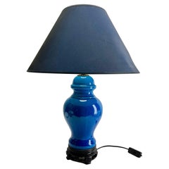Turquoise Glazed  Chinese Ceramic Table Lamp with Crackle Glaze
