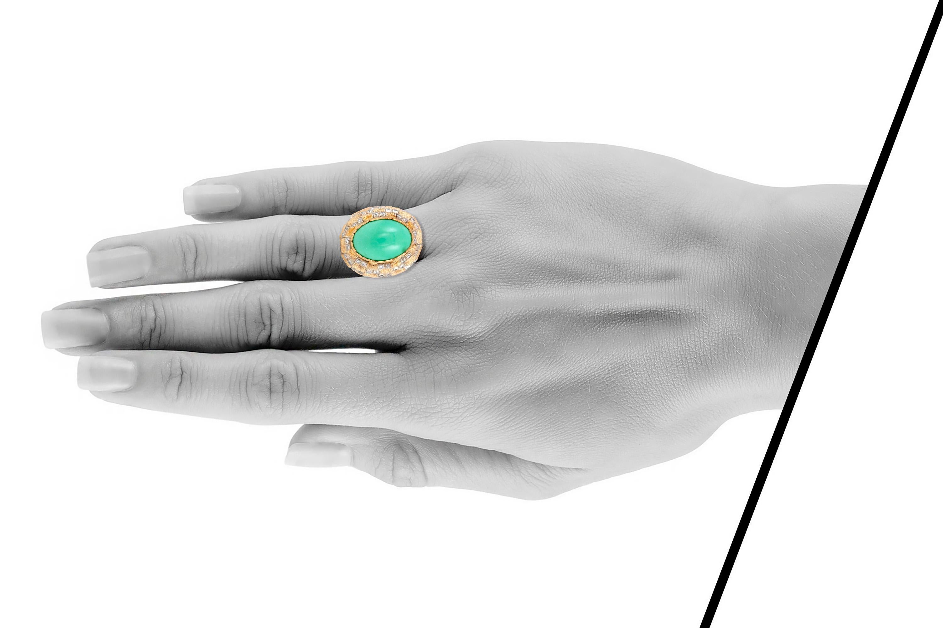 Women's or Men's Turquoise Gold Cocktail Ring