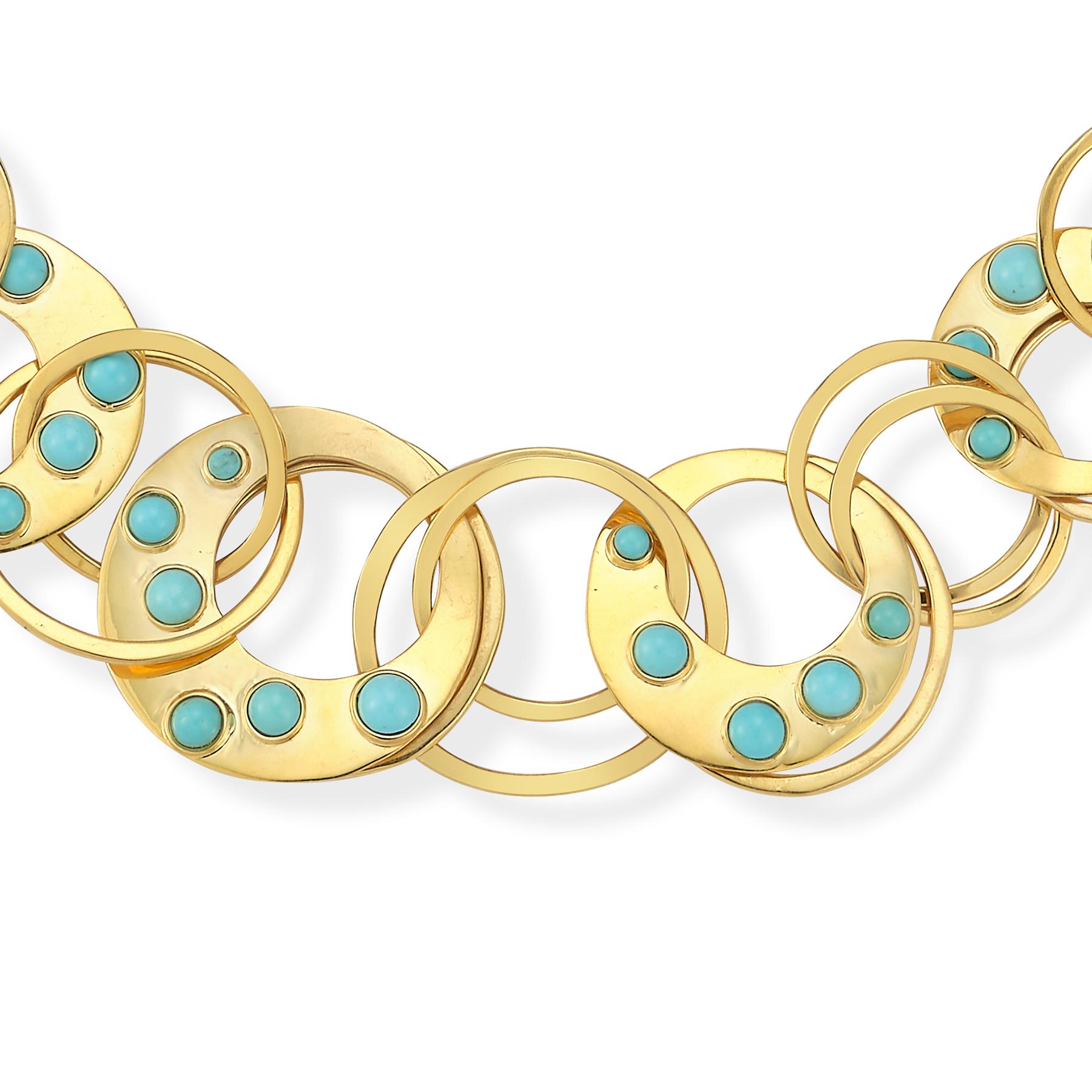 Türkis & Gold Halskette von Cusi  im Zustand „Hervorragend“ im Angebot in New York, NY