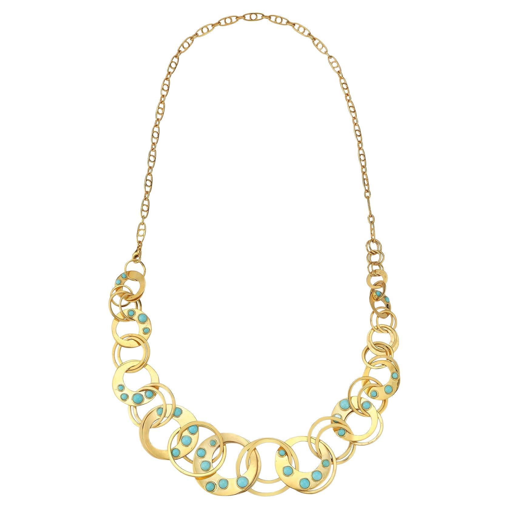 Turquoise & Gold Necklace by Cusi 