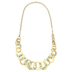 Turquoise & Gold Necklace by Cusi 