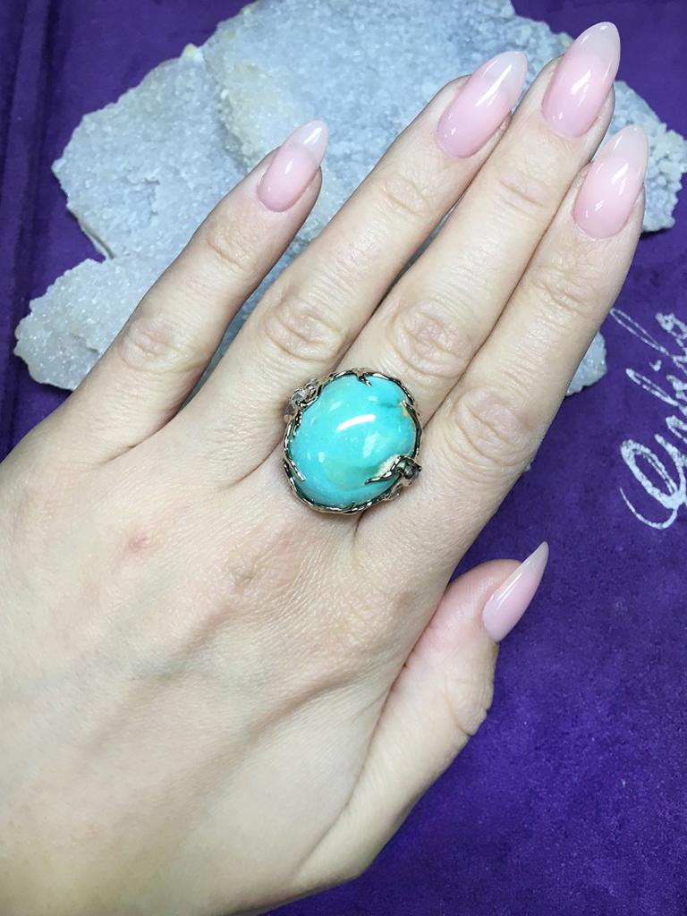 Türkis Gold Ring Mondsteine Grün Natürliche Edelsteine Geschenk lotr Stil im Zustand „Neu“ im Angebot in Berlin, DE