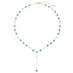 Turquoise Green Diamond 14K (or 18k upon request) Yellow Gold Diamond Necklace