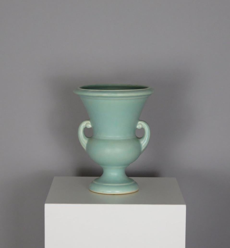Beautifully Glazed Turquoise ‘Haeger’ Amphora Vase. American, circa 1930.