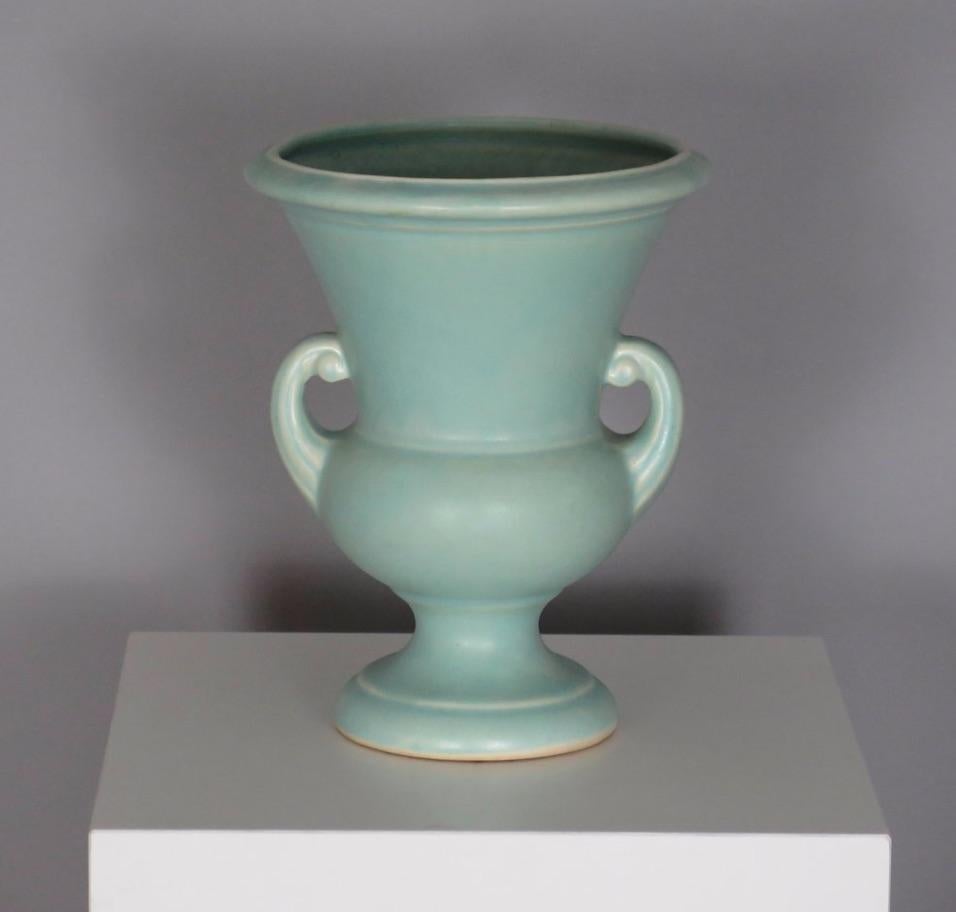 American Turquoise 'Haeger' Amphora Vase For Sale