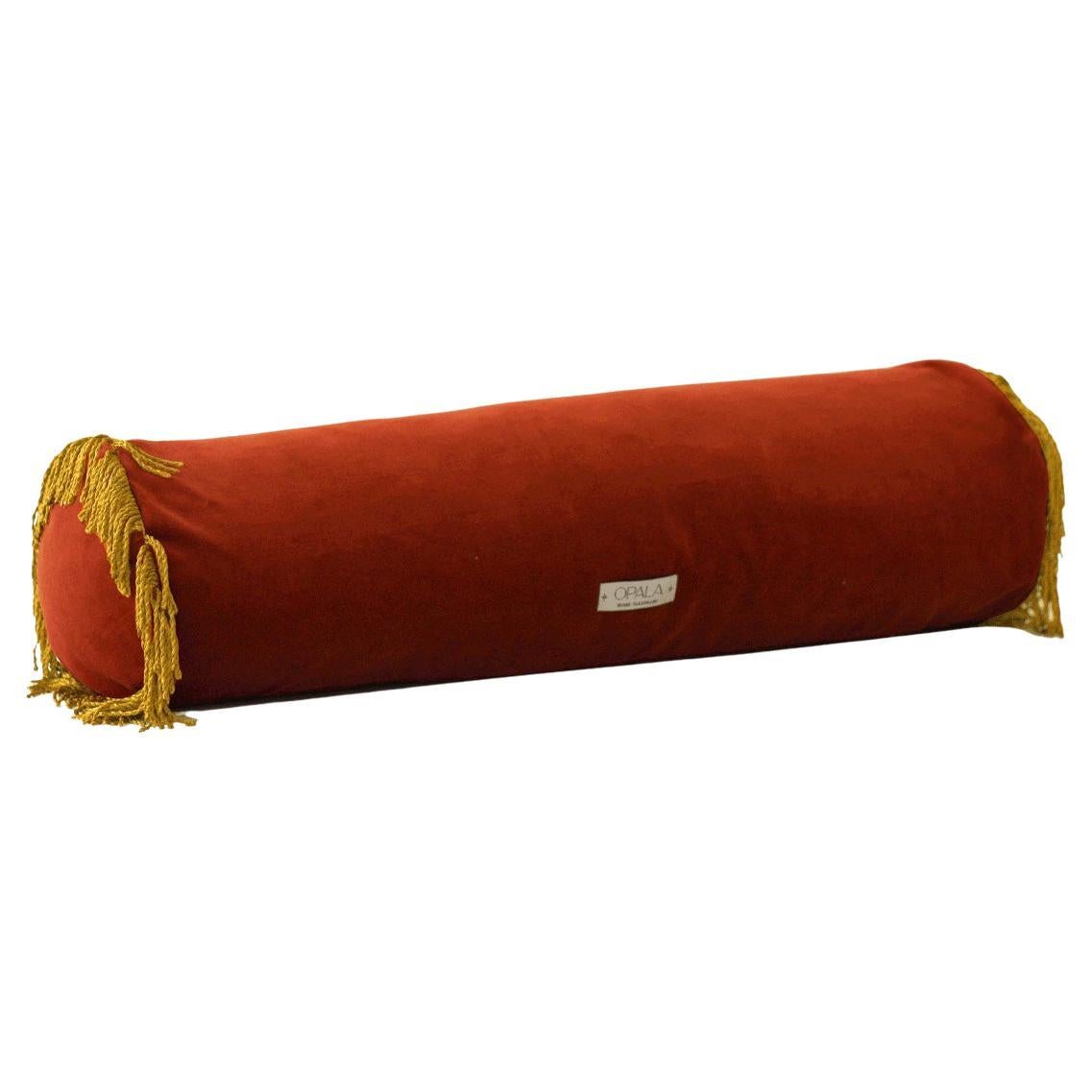 Coussin traversin Deluxe fait main turquoise II Brick Velvet