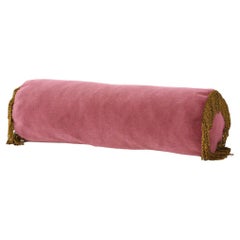 Turquoise II Rose Velvet Deluxe Handmade Bolster Cushion