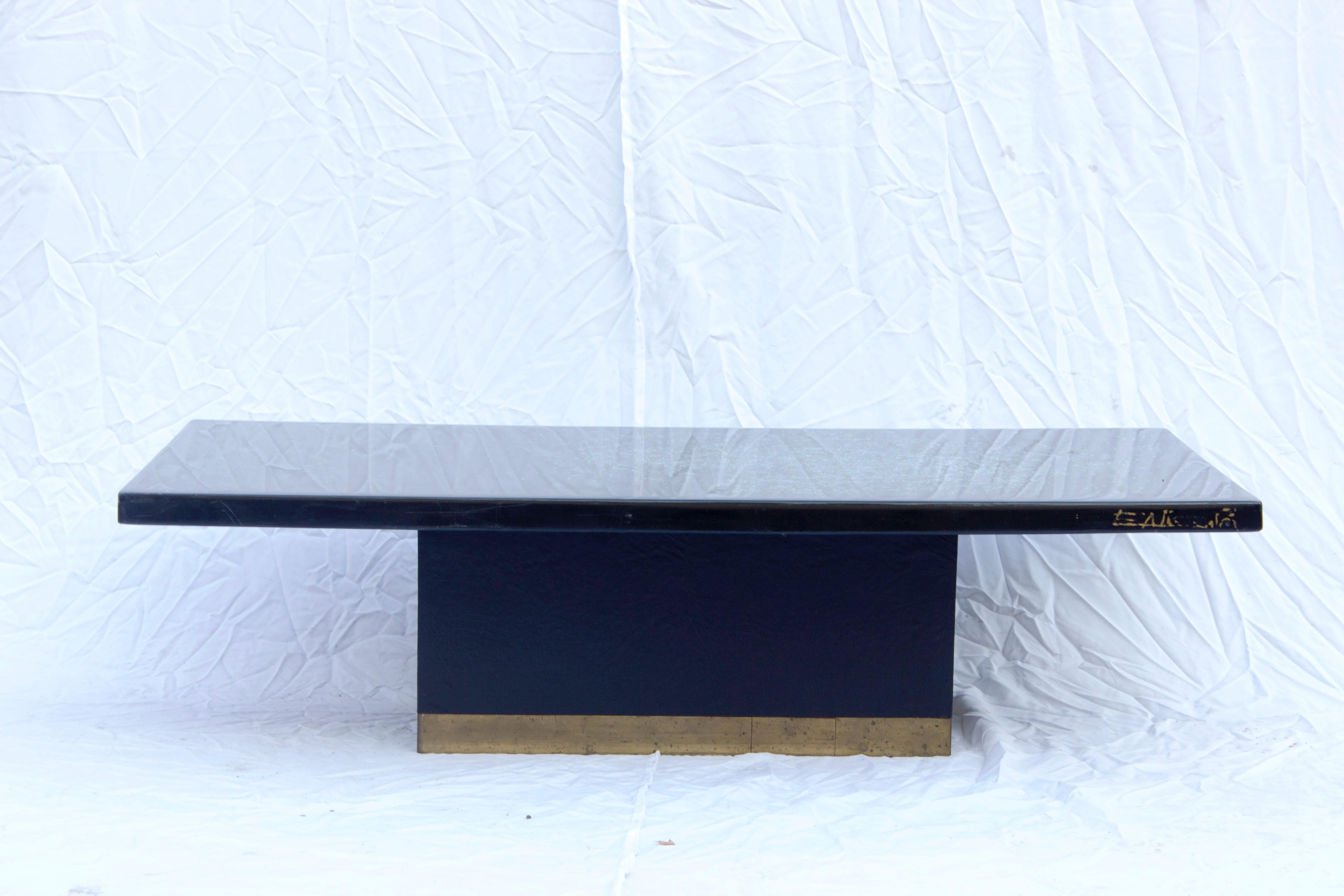 Brutalist Turquoise Inlay Coffee Table by Etienne Allemeersch For Sale