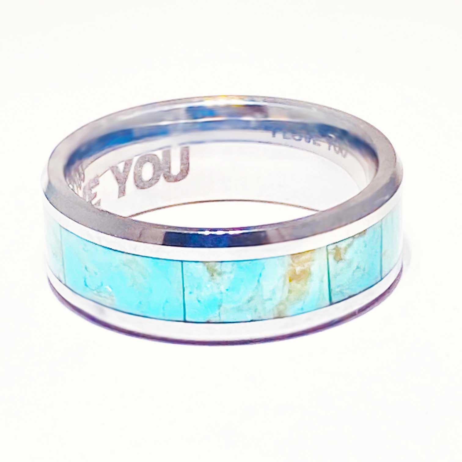 mens wedding bands turquoise