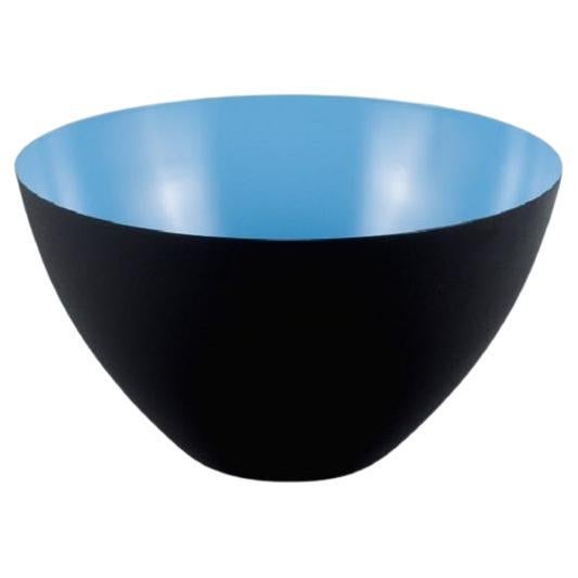 Turquoise Krenit Bowl in Metal, Designed by Hermann Krenchel For Sale