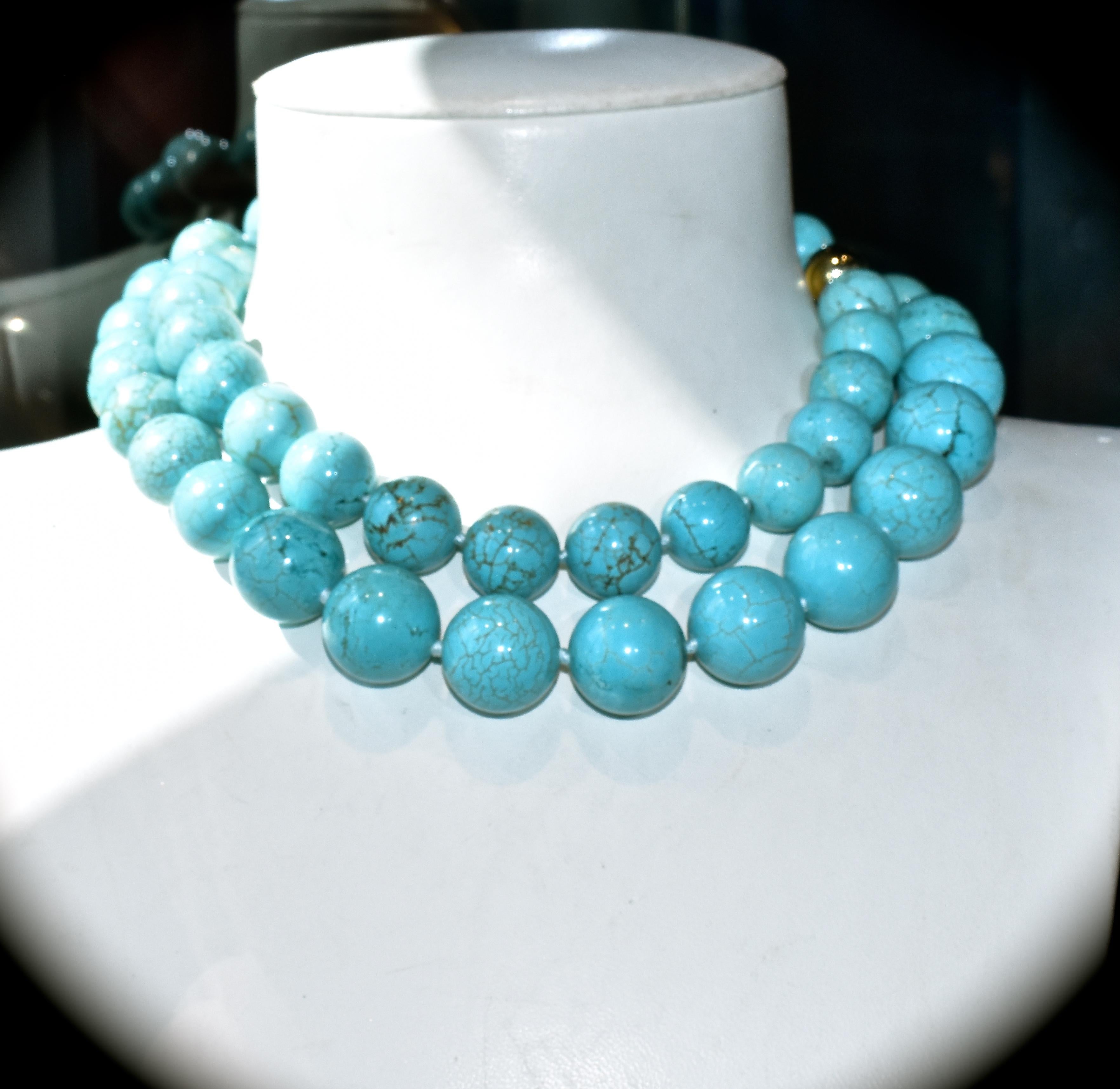 turquoise large bead necklace