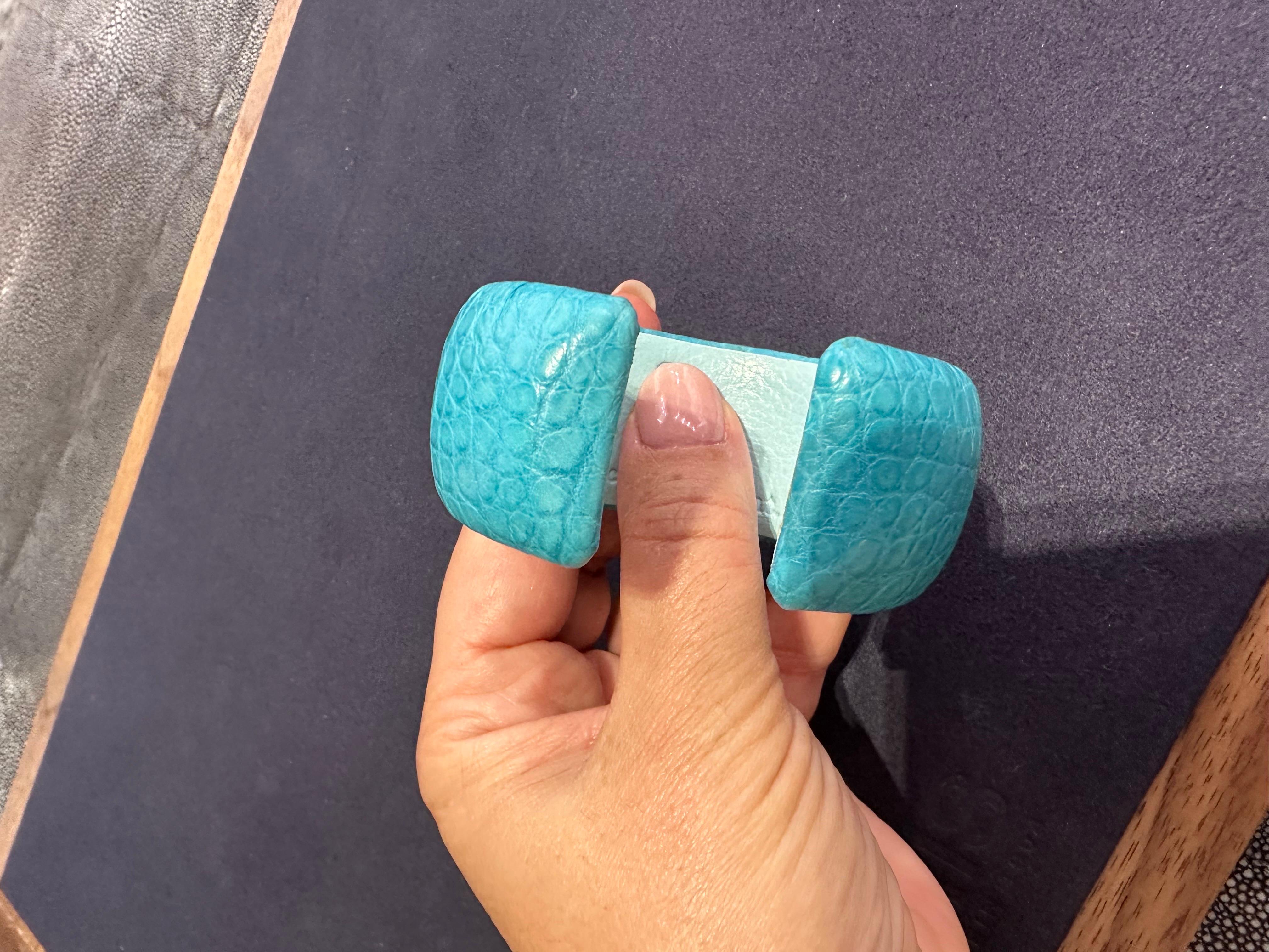 Turquoise Leather Cuff Bracelet 1