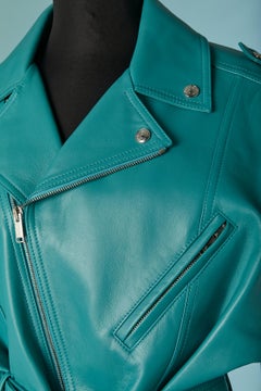 Turquoise leather mini dress ALEXANDRE VAUTHIER