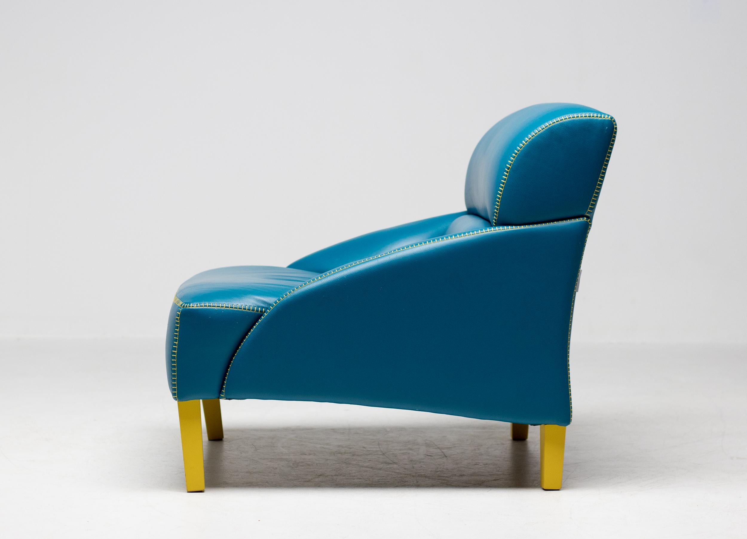 Modern Turquoise Love Seat by Nicoline Salotti 