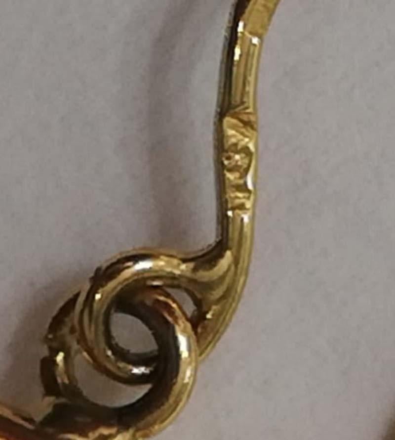 Turquoise Matrix Gold Hoop Gold Earrings In Good Condition For Sale In Marcianise, Marcianise (CE)