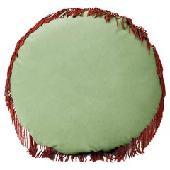Turquoise Mint Green Velvet Deluxe Handmade Round Cushion