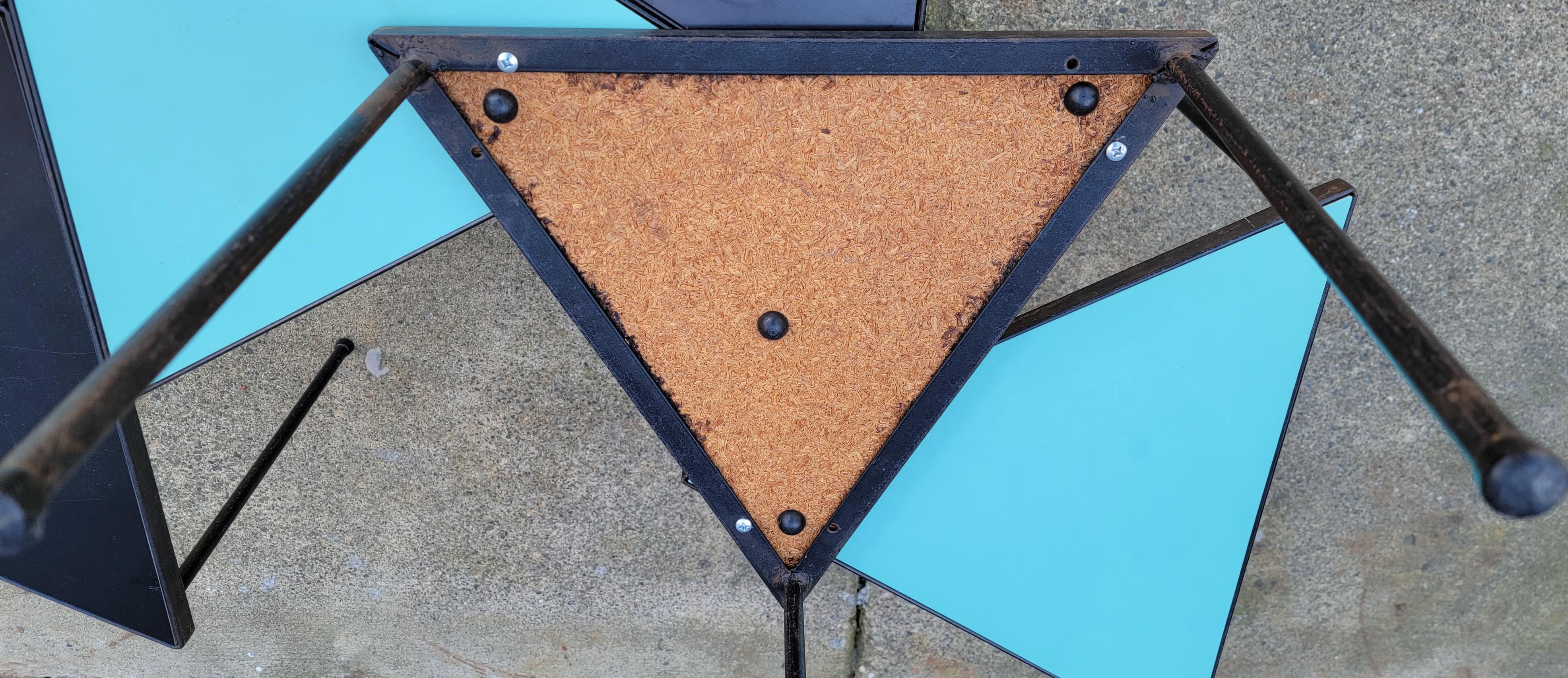 Turquoise Module Hexagon Coffee Table Iron & Formica For Sale 5