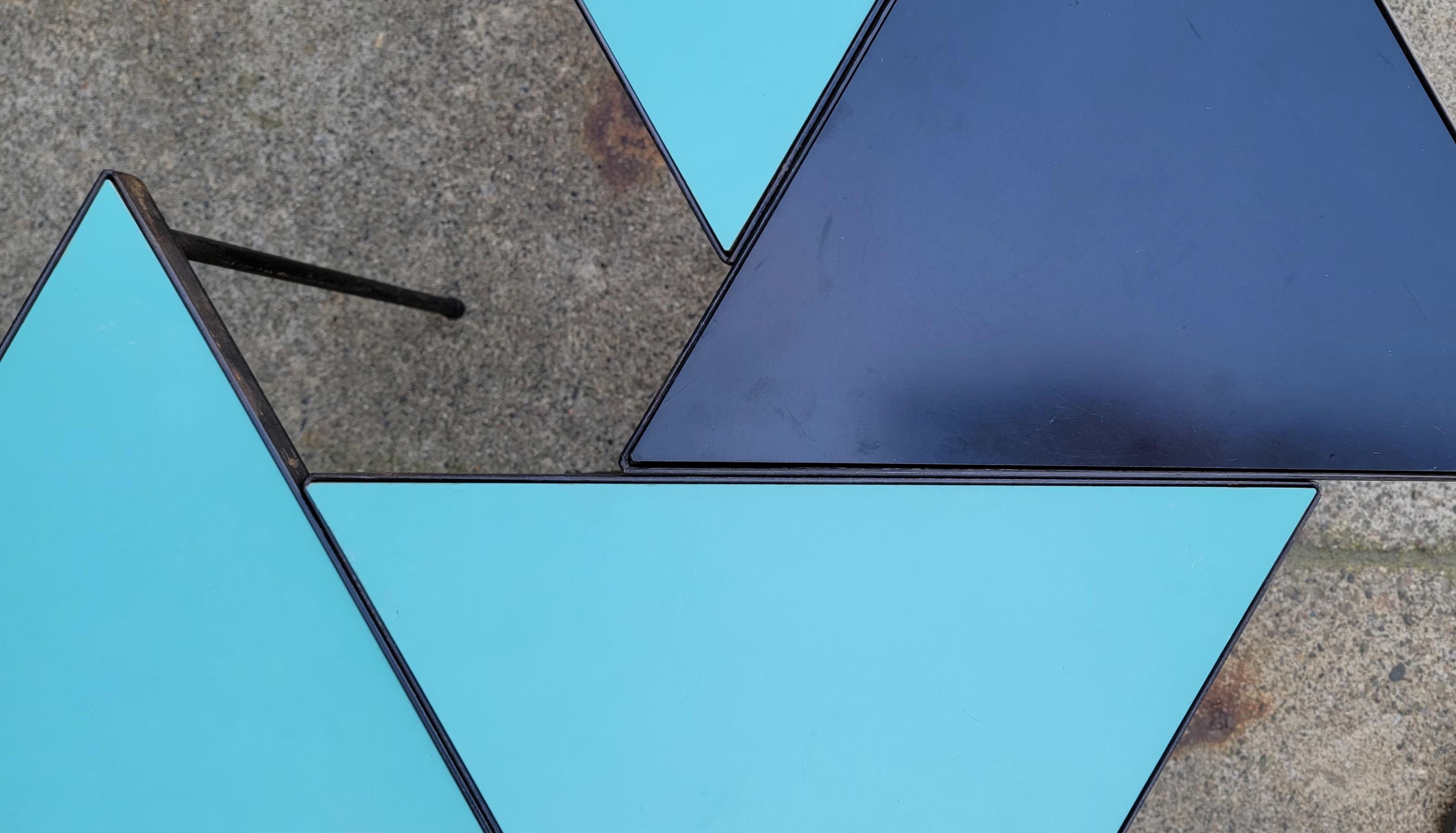 Turquoise Module Hexagon Coffee Table Iron & Formica For Sale 3