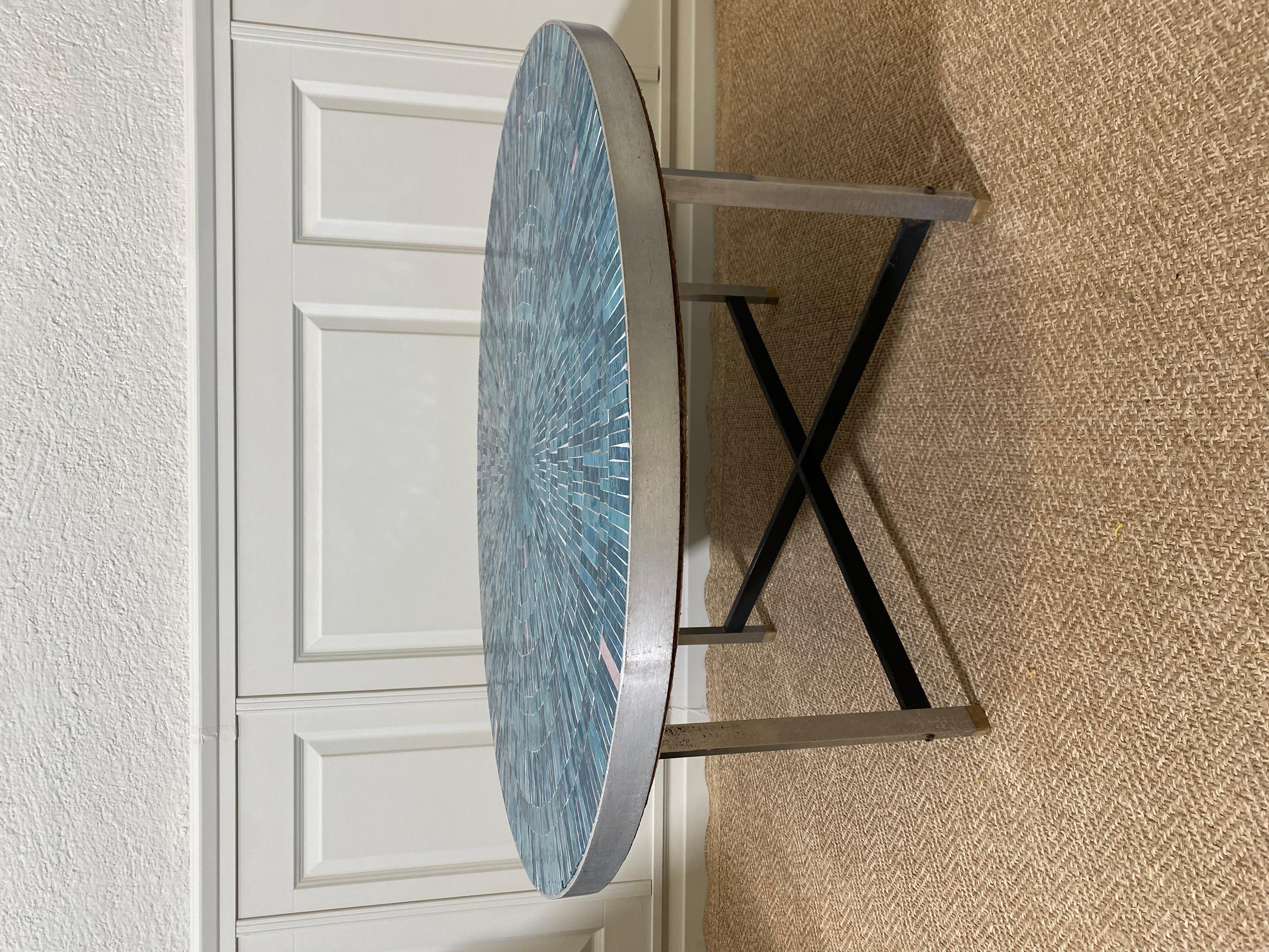 Mid-20th Century Turquoise Mosaic Coffee Table by Berthold Müller-Oerlinghausen, Germany, 1960s