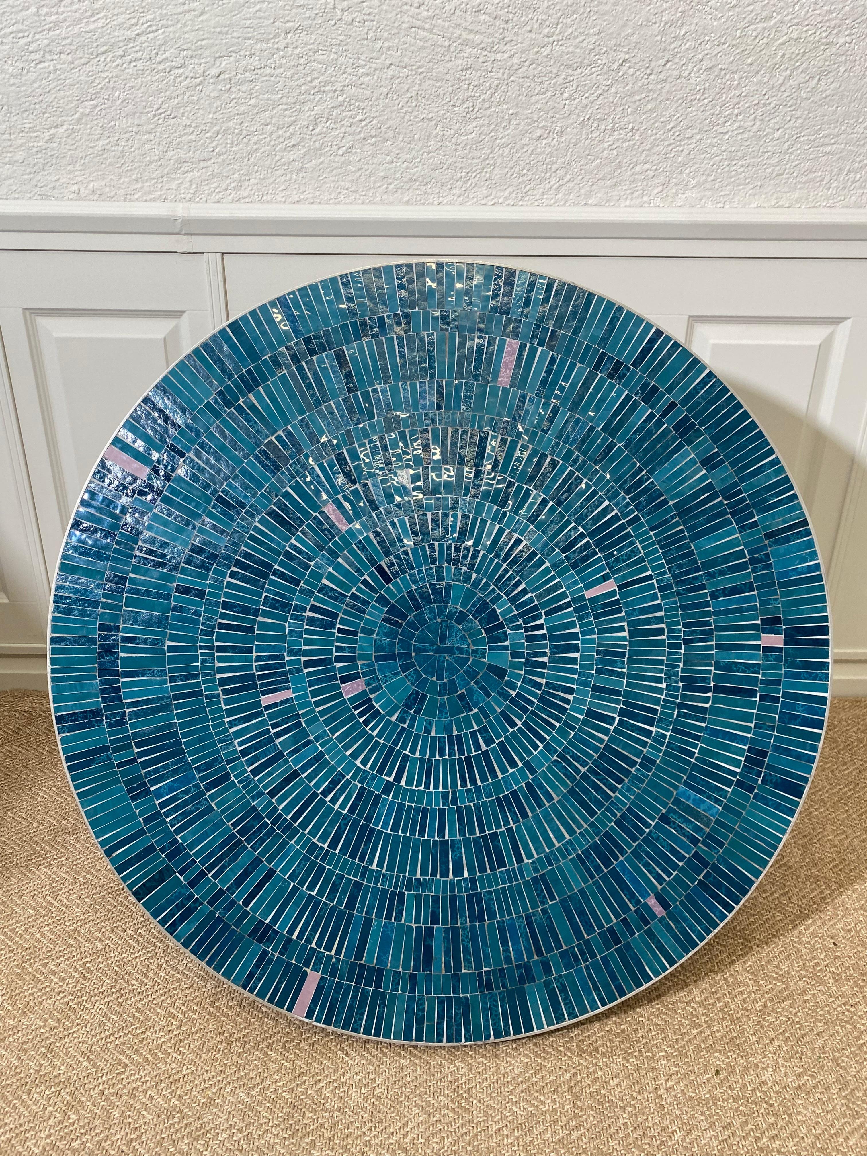 Turquoise Mosaic Coffee Table by Berthold Müller-Oerlinghausen, Germany, 1960s 1