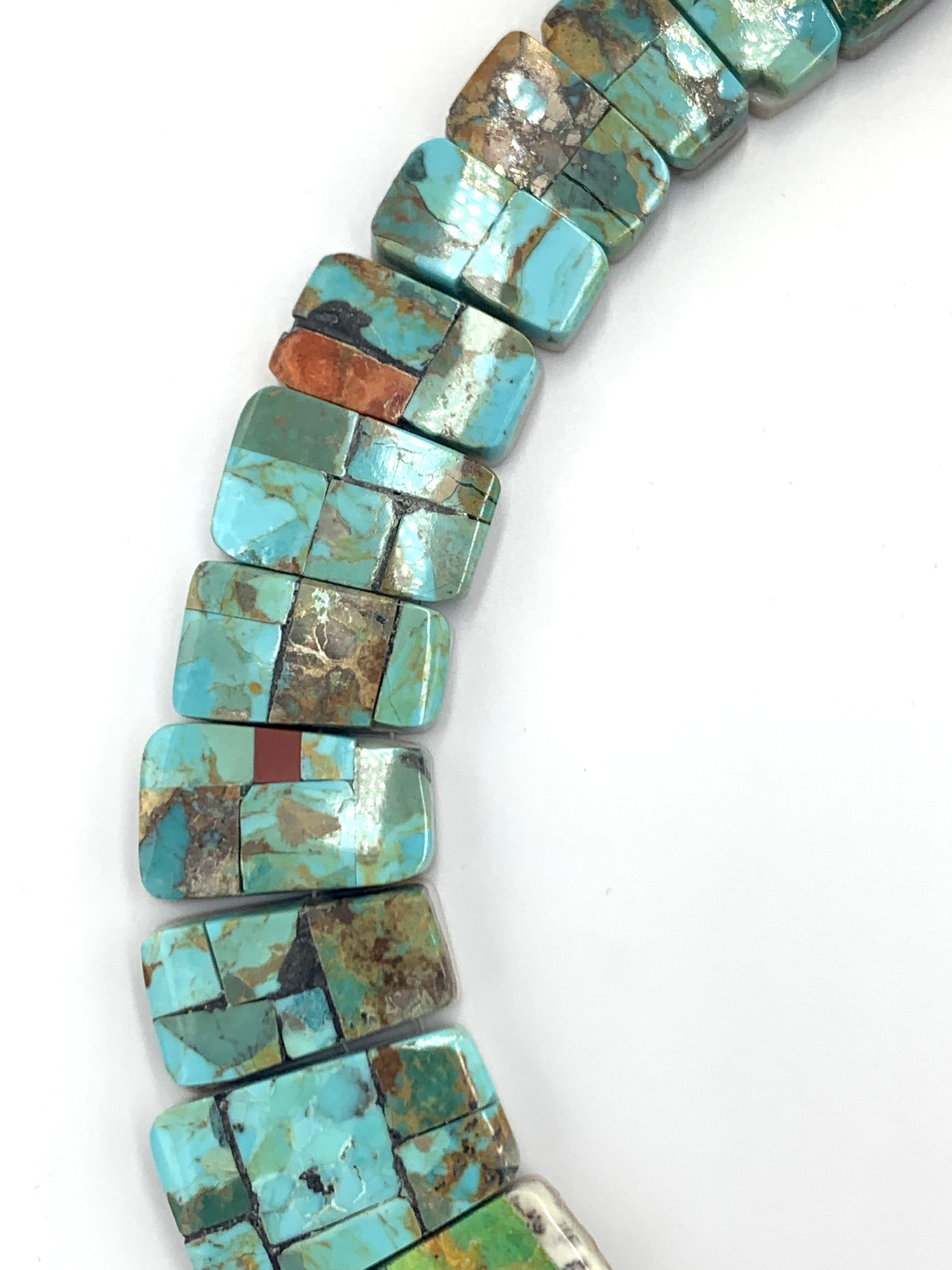 Collana con collare a intarsio di mosaico turchese di Jolene Bird in vendita 1