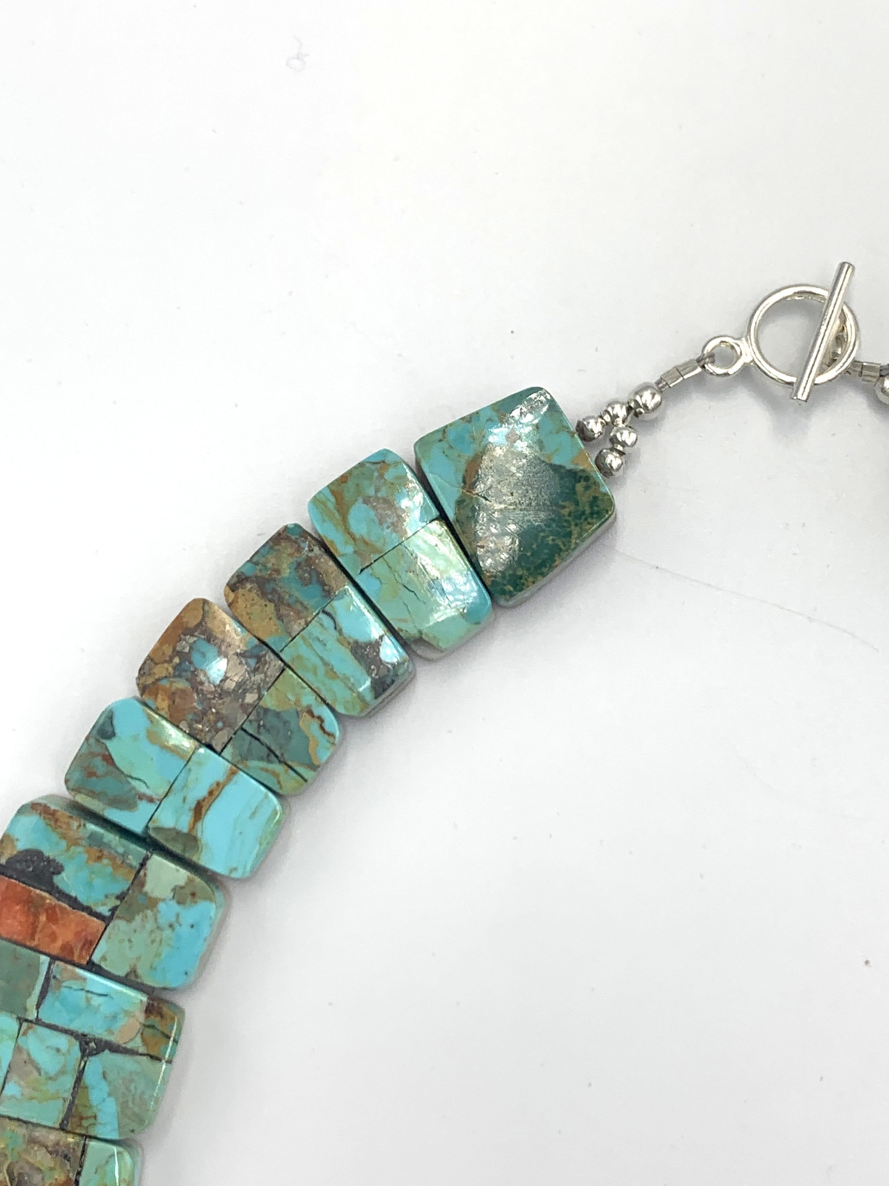 Collana con collare a intarsio di mosaico turchese di Jolene Bird in vendita 2