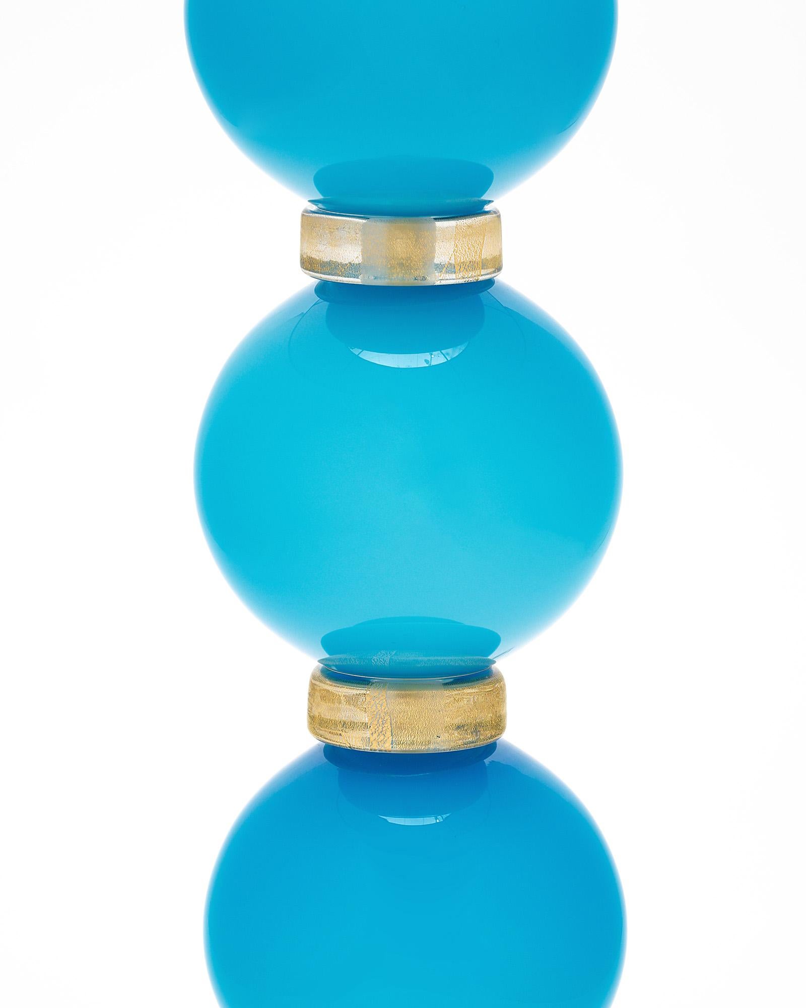 Contemporary Turquoise Murano Glass Lamps For Sale