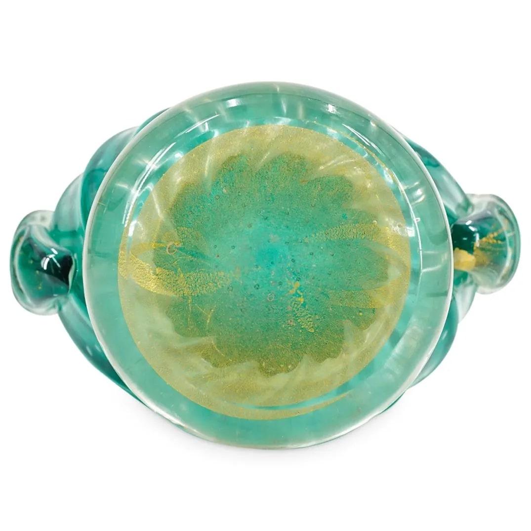 Fait main Vase en verre de Murano turquoise de style Modernity 1950, Barovier&Toso en vente