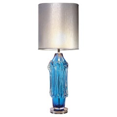 Tischlampe aus Murano-Glas in Türkis