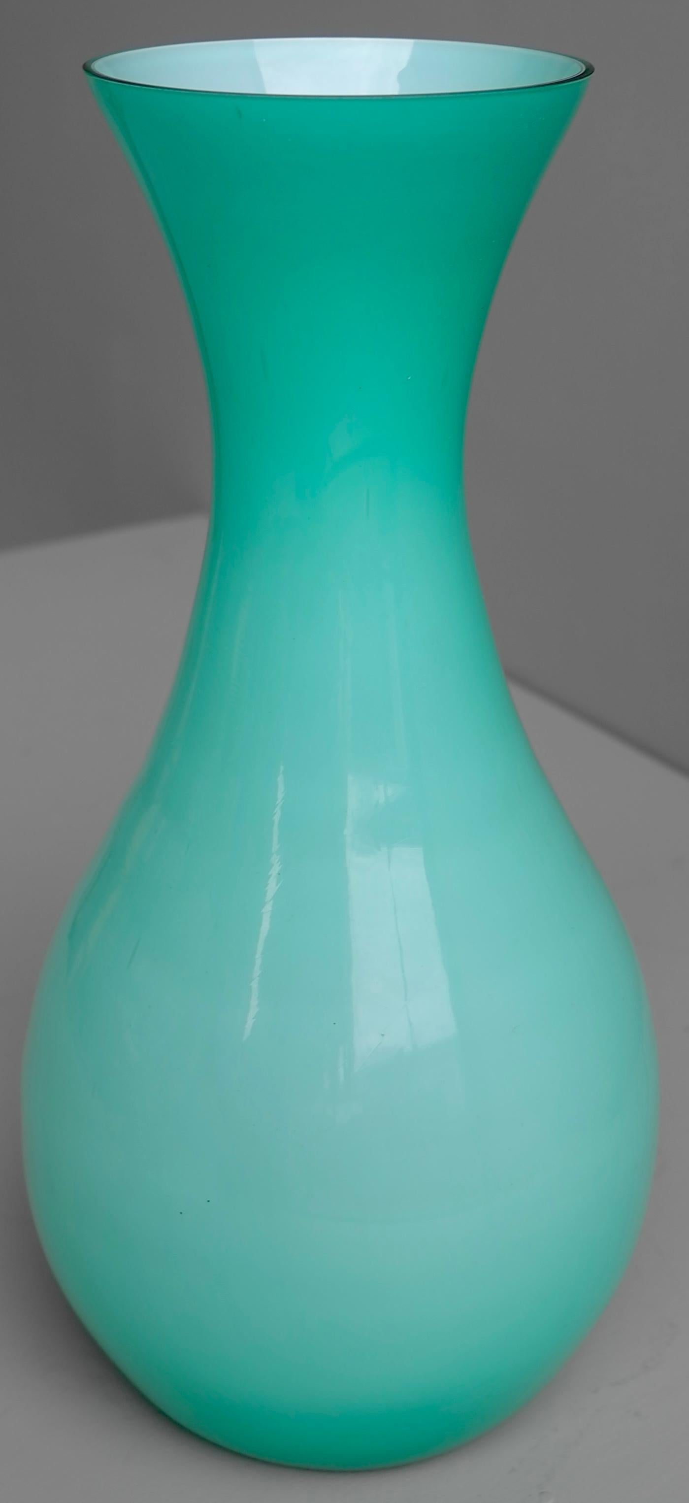 Turquoise Murano glass vase by Venini, Italy, 1970s.