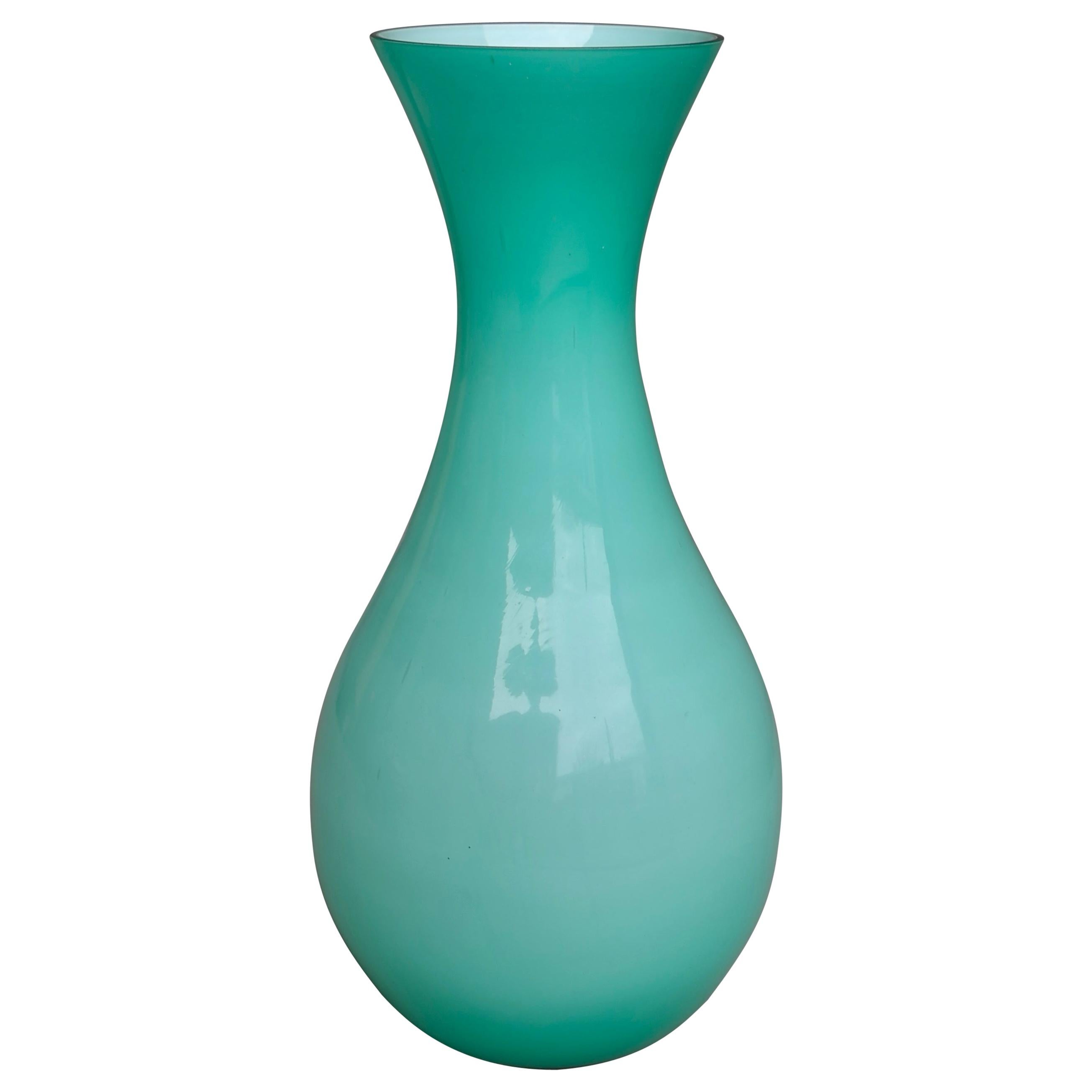 Turquoise Murano Glass Vase by Venini, Italy, 1970s For Sale at 1stDibs