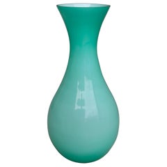 Turquoise Murano Glass Vase by Venini, Italy, 1970s