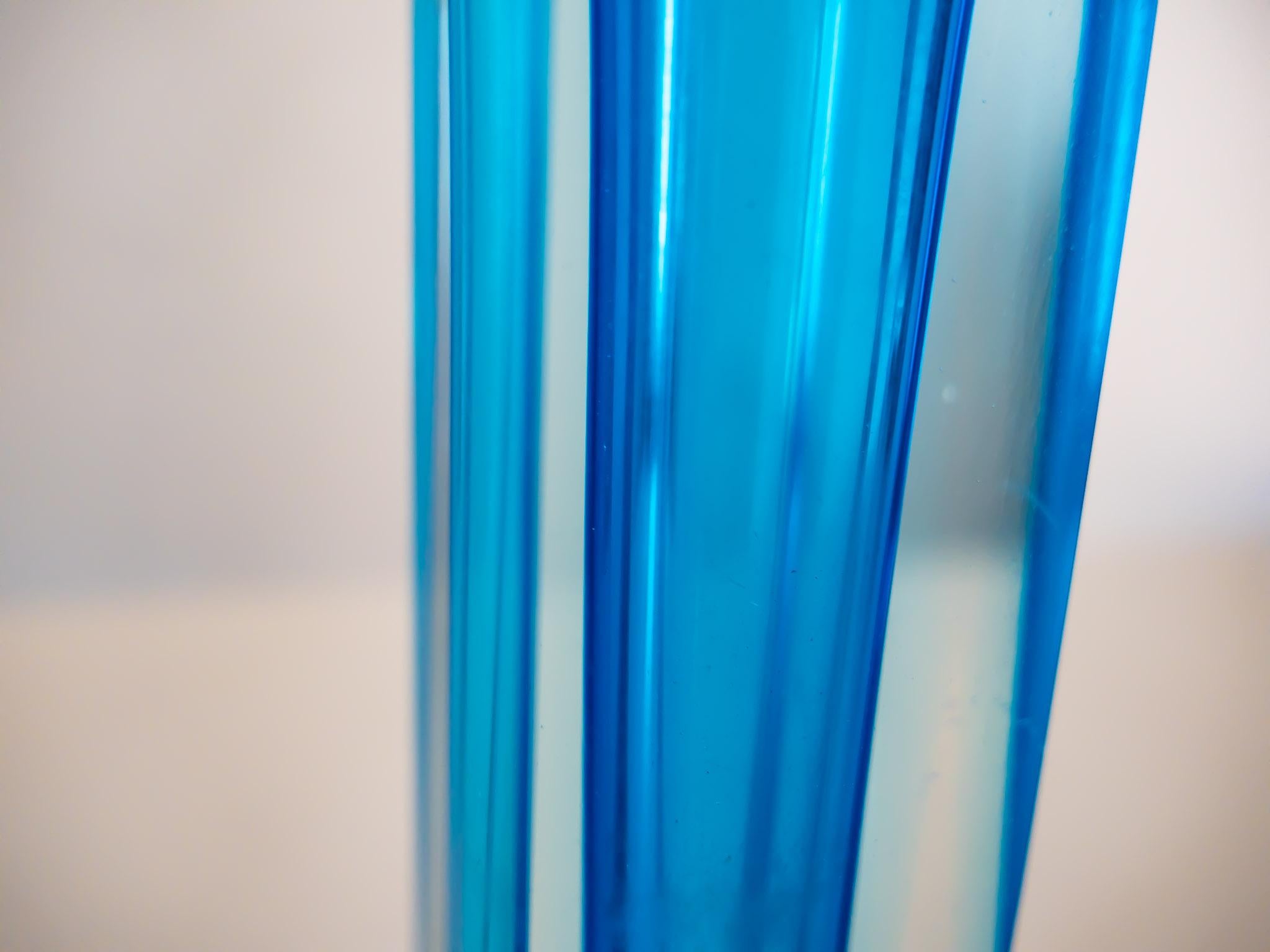 Italian Turquoise Murano Sommerso Glass Vase by Flavio Poli, Italy 1960s