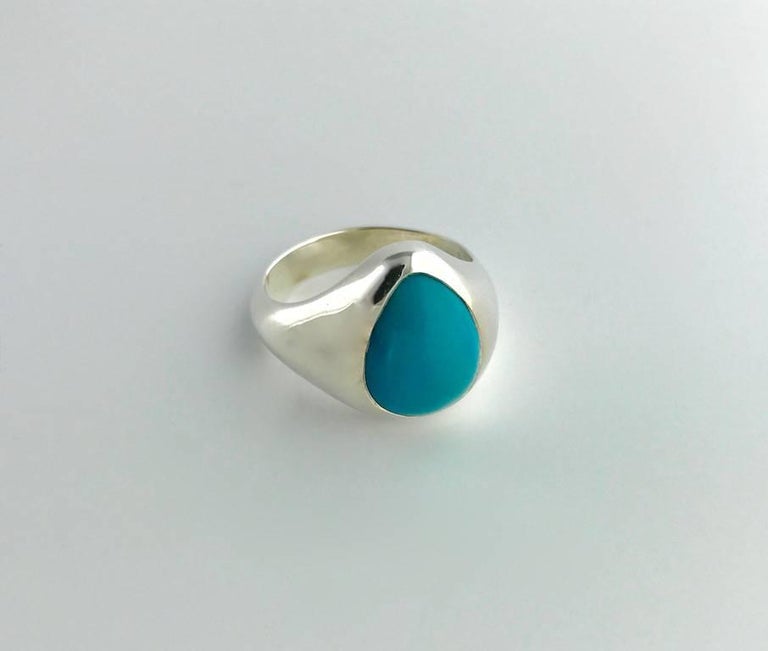 Turquoise Natural on Silver Ring For Sale at 1stdibs