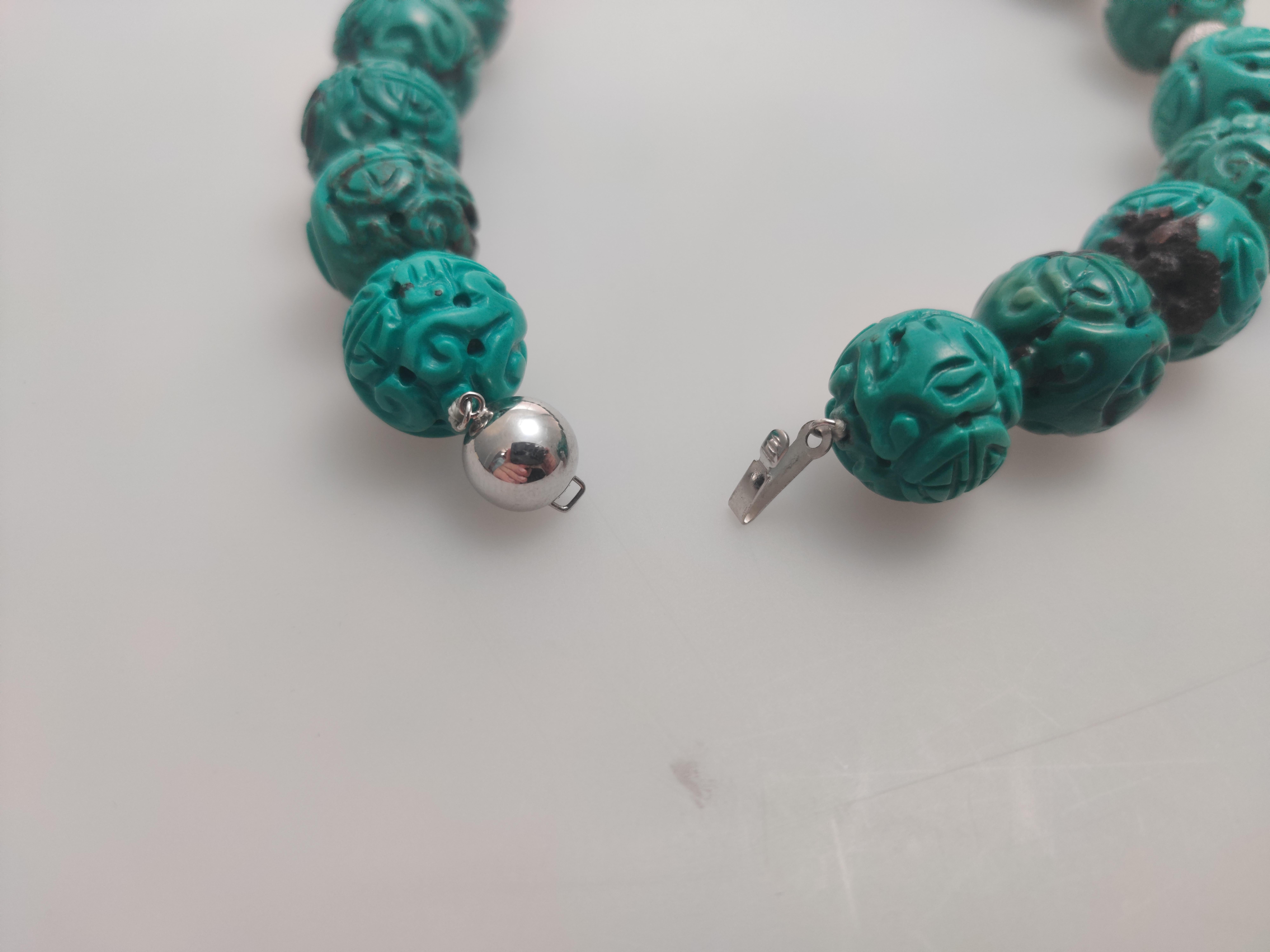 Women's or Men's Turquoise Necklace 18k For Sale