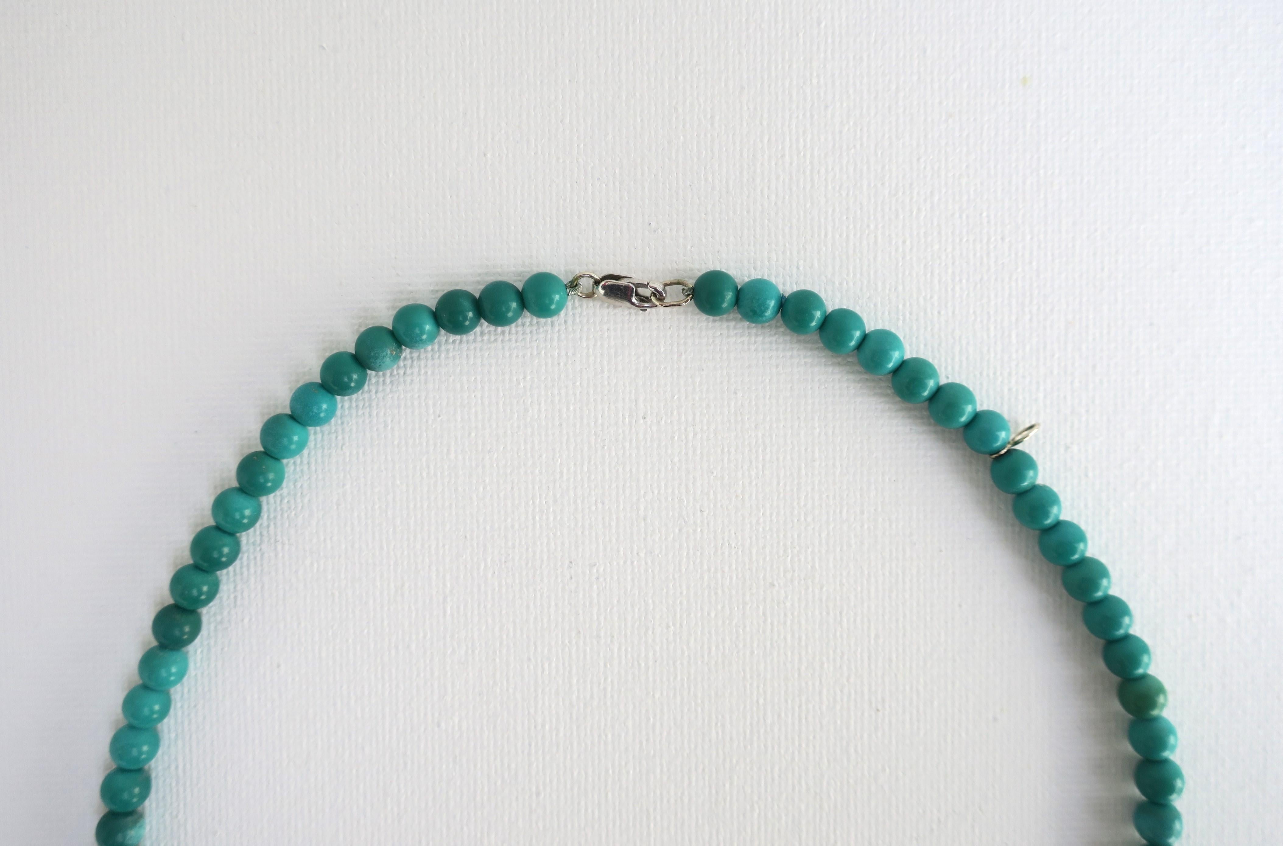 Turquoise Bead Necklace and Choker Necklace For Sale 7