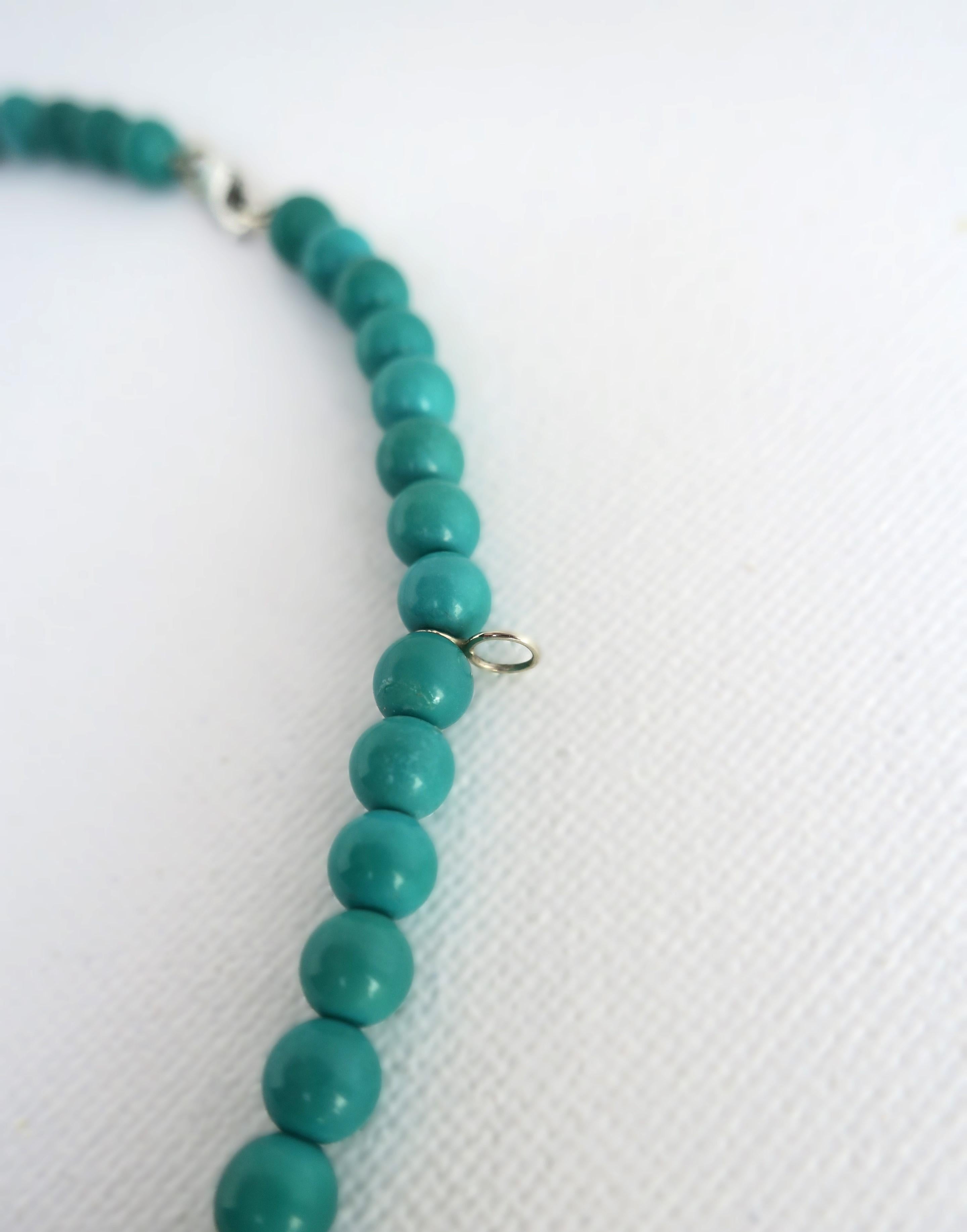 Turquoise Bead Necklace and Choker Necklace For Sale 8