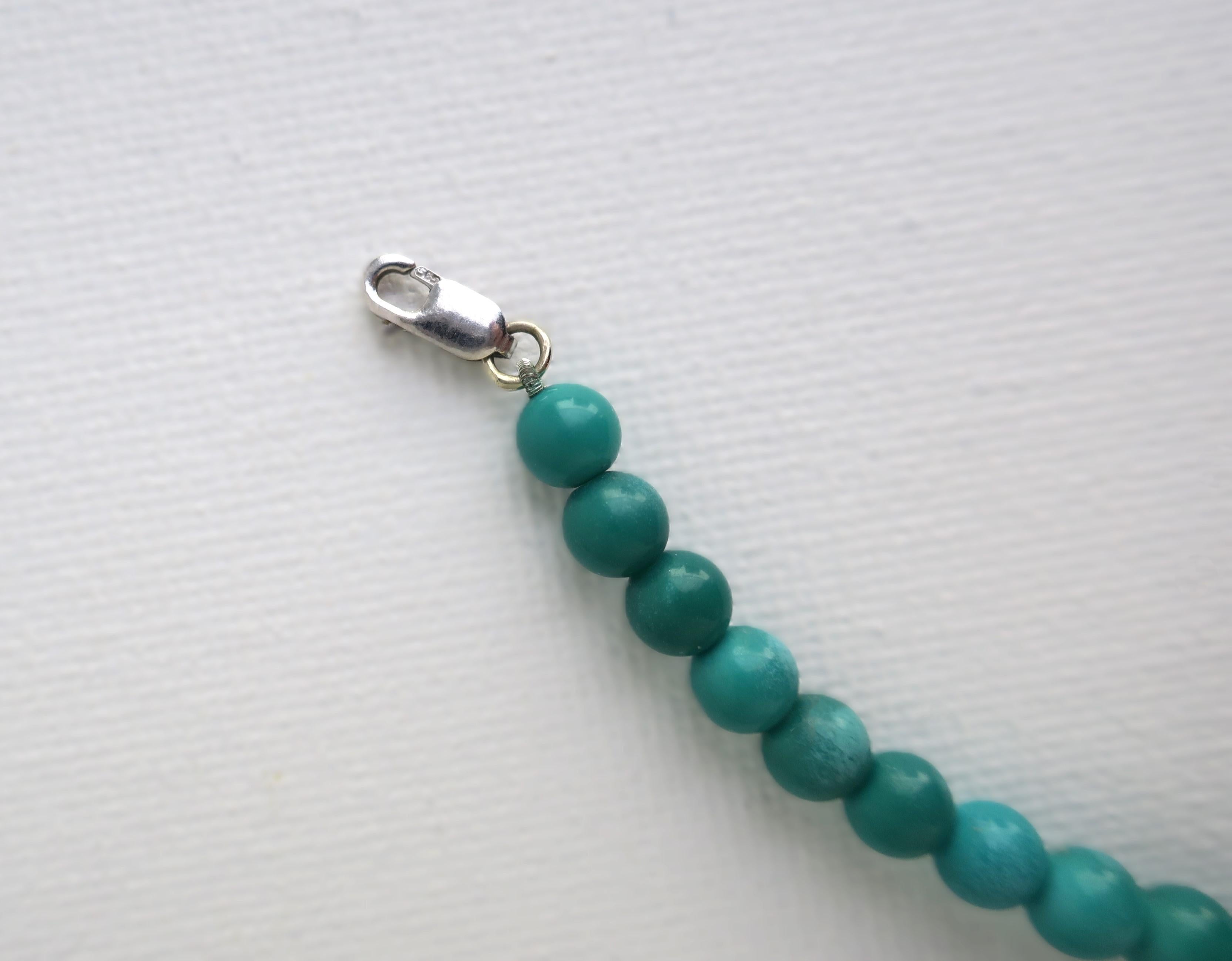 Turquoise Bead Necklace and Choker Necklace For Sale 10