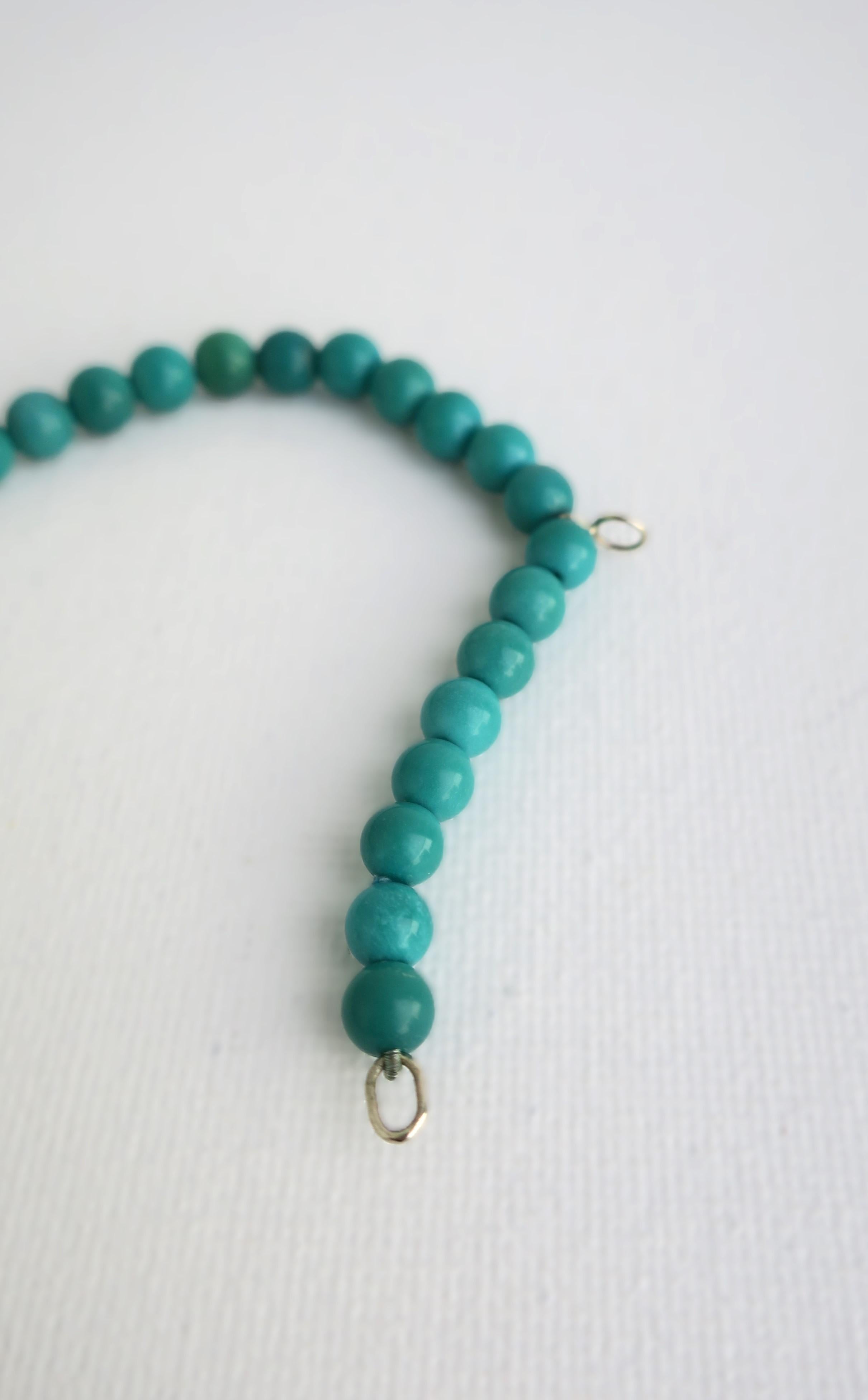 Turquoise Bead Necklace and Choker Necklace For Sale 11