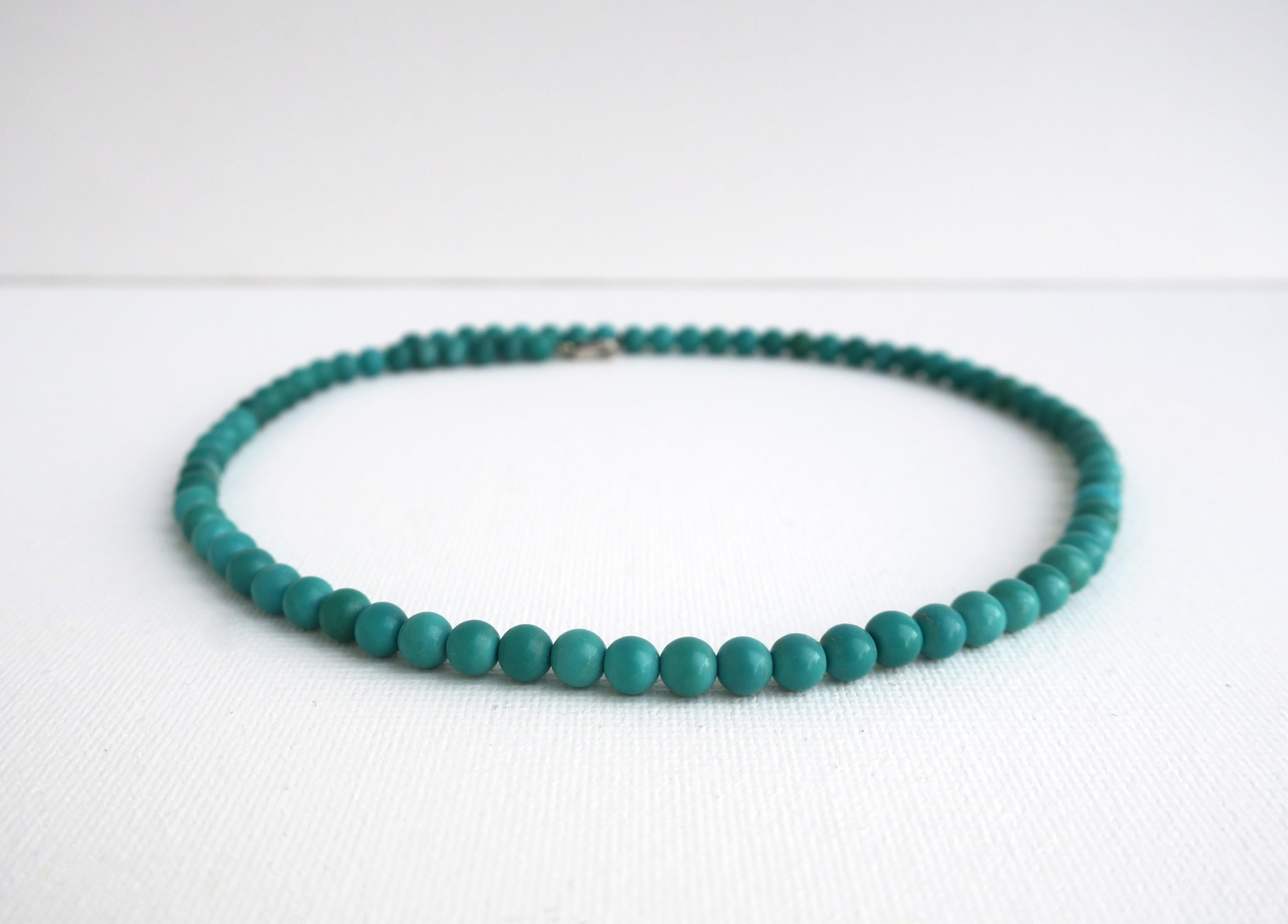 Turquoise Bead Necklace and Choker Necklace For Sale 5