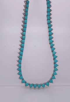 Perfectly matched Sleeping Beauty heart shape Turquoise  necklace