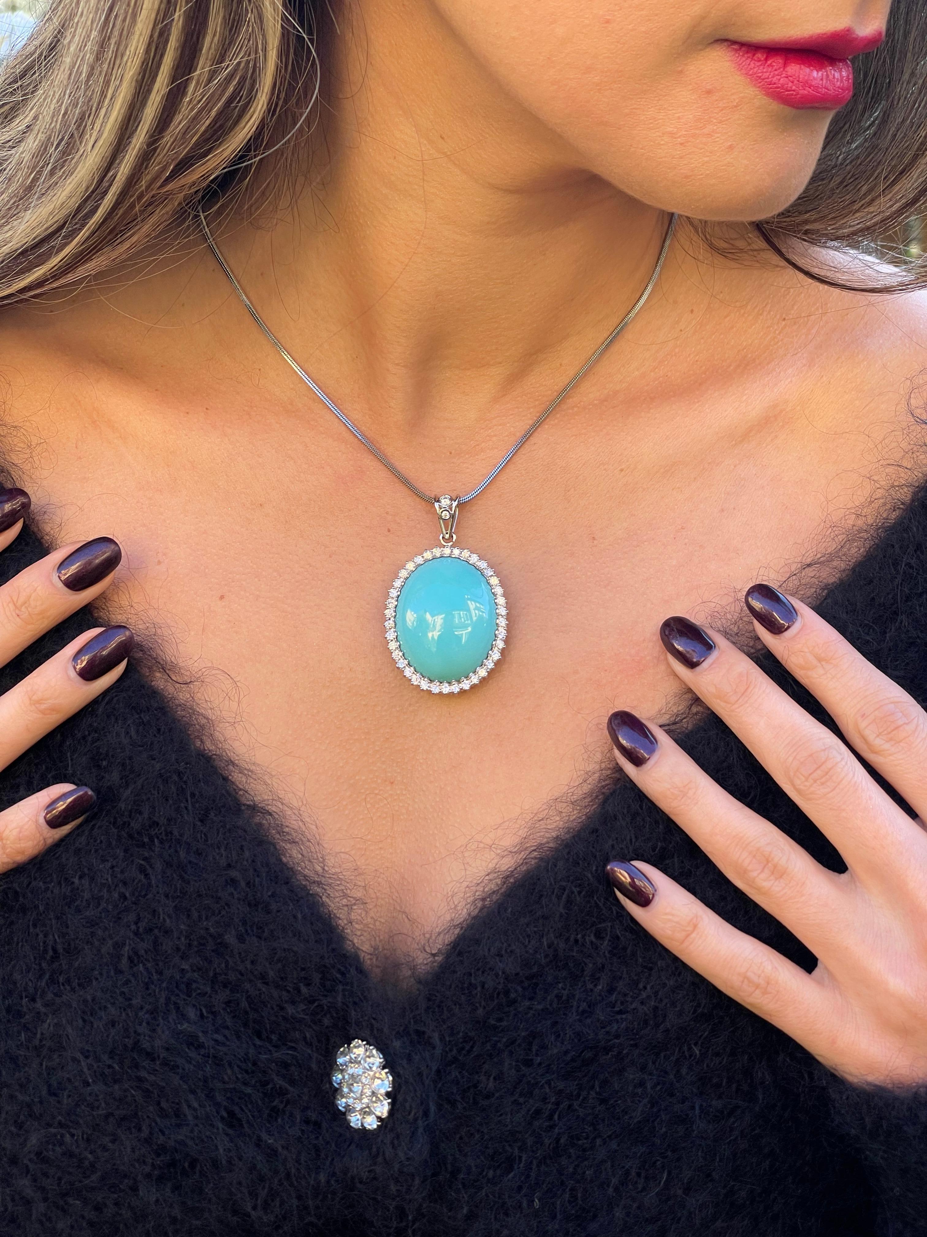 Türkis-Halskette (Cabochon) im Angebot