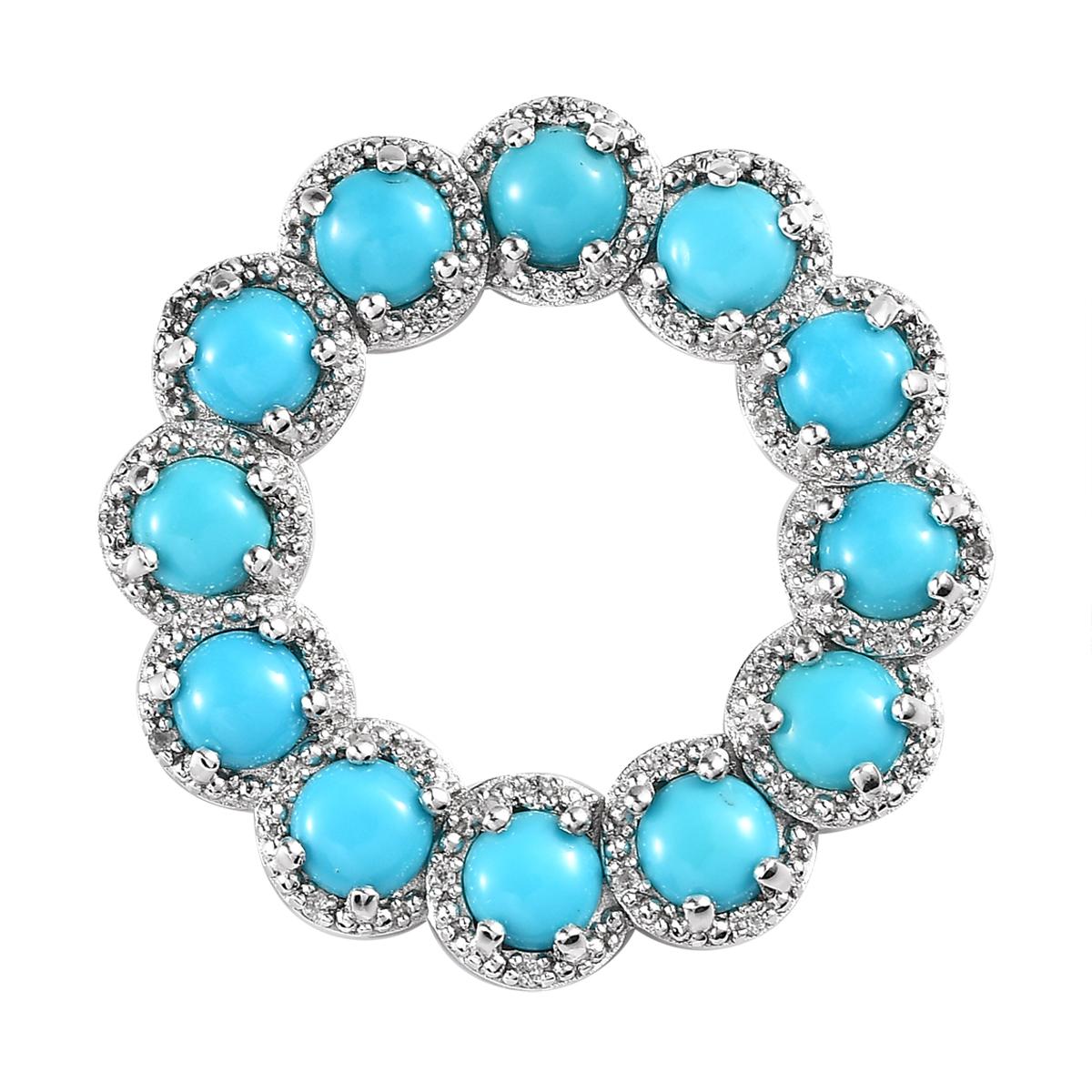 Art Deco 5.76 Ct Turquoise Byzantine Necklace 925 Sterling Silver Bridal Necklace    For Sale