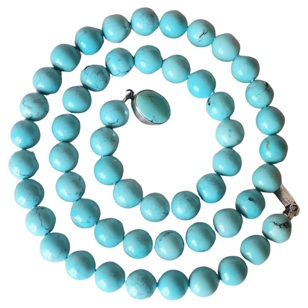 Turquoise Necklace with Turquoise Silver Clasp