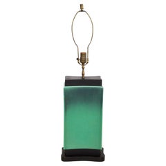 Turquoise Ombre Ceramic Art Deco Style Table Lamp