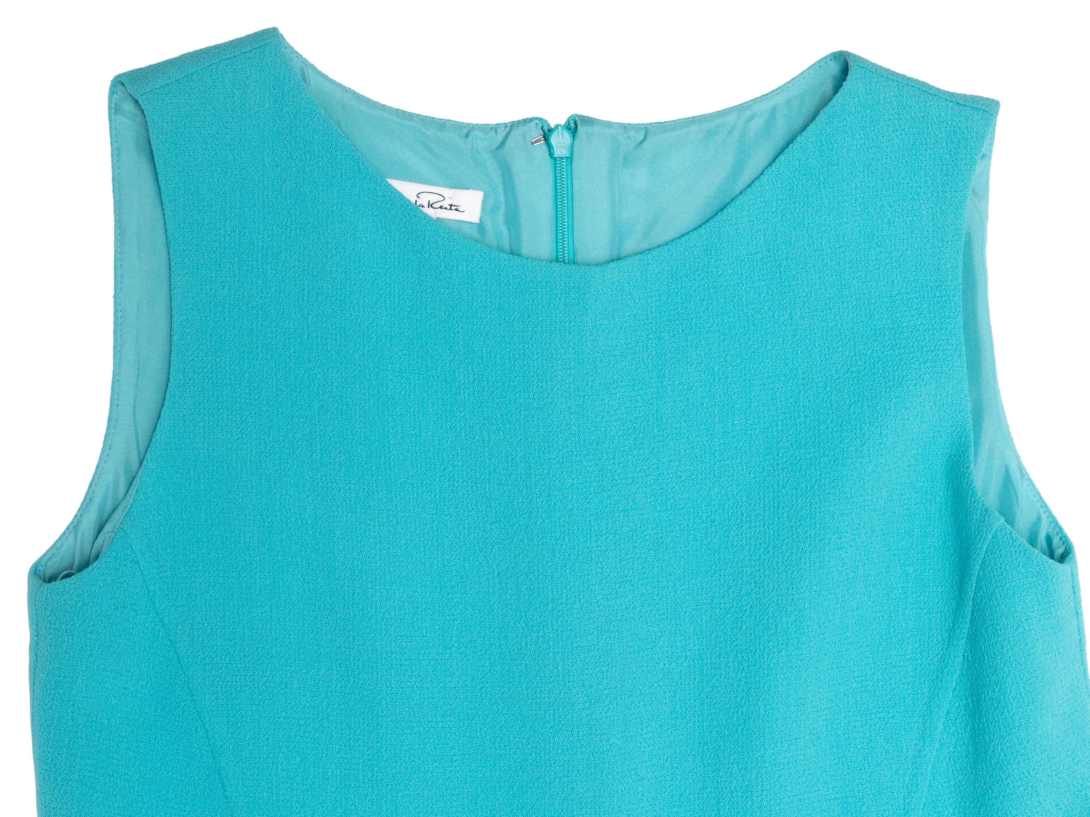 Women's or Men's Turquoise Oscar de la Renta Resort 2015 Wool Dress Size US 4 For Sale