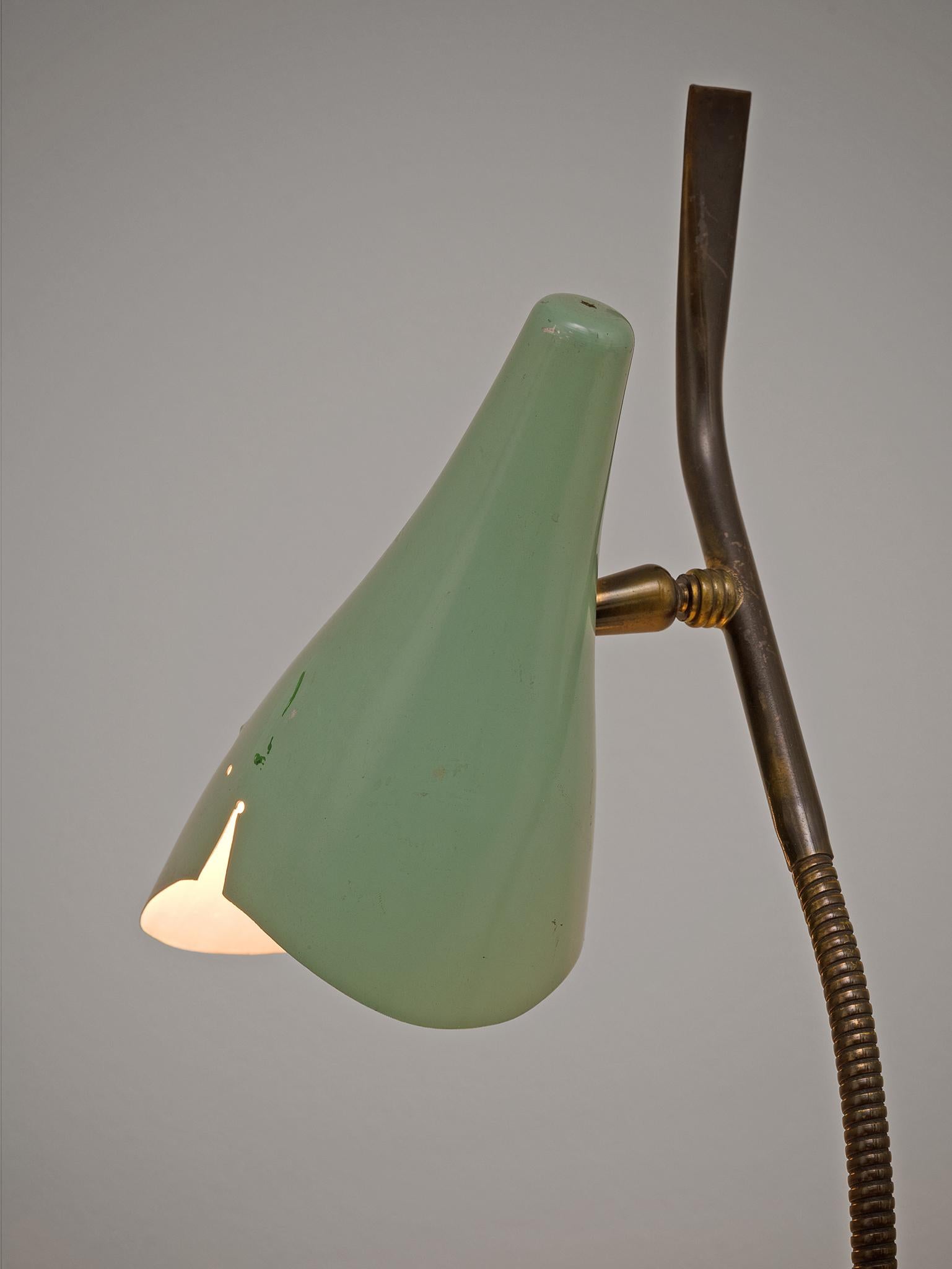 Mid-Century Modern Turquoise Oscar Torlasco Marble Table Lamp for Lumen
