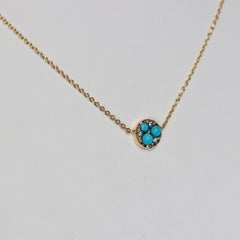 Turquoise Paraiba Tourmaline Diamond Pave Pendant Necklace