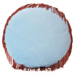 Turquoise Pastel Blue Velvet Deluxe Handmade Decorative Pillow